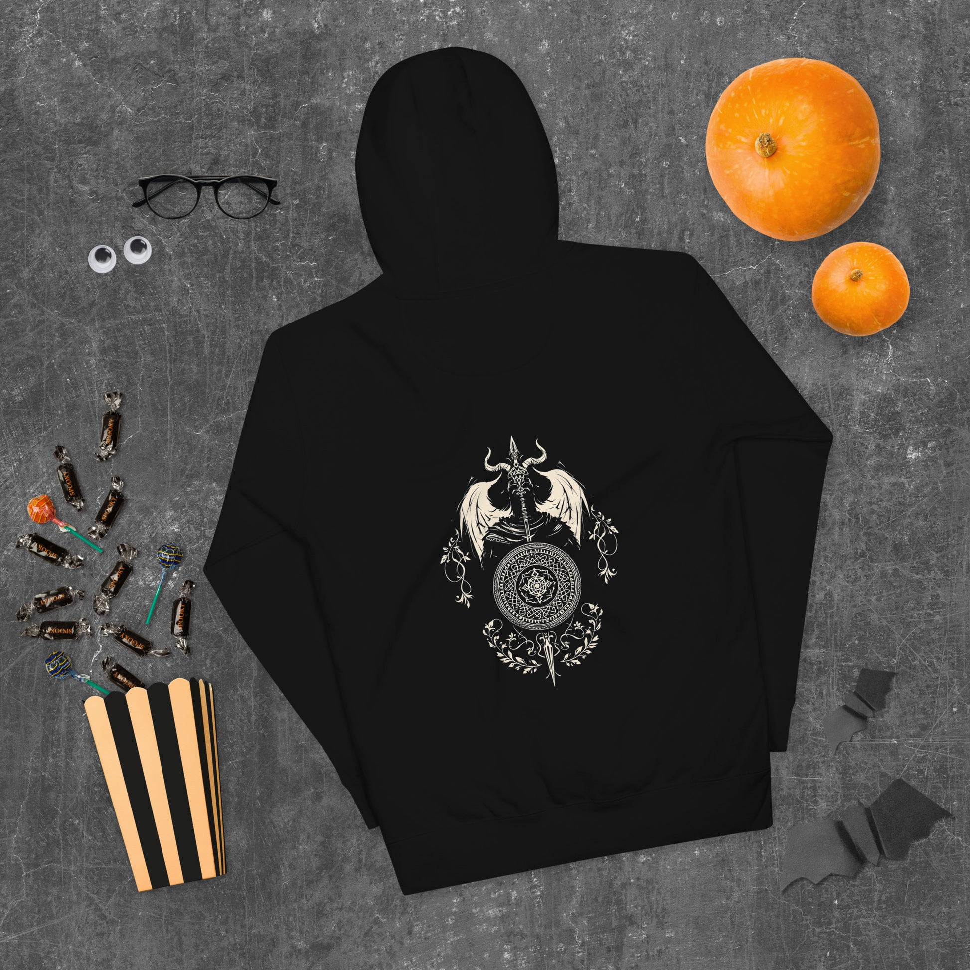 Detailed design on a premium Viking hoodie with Nordic style