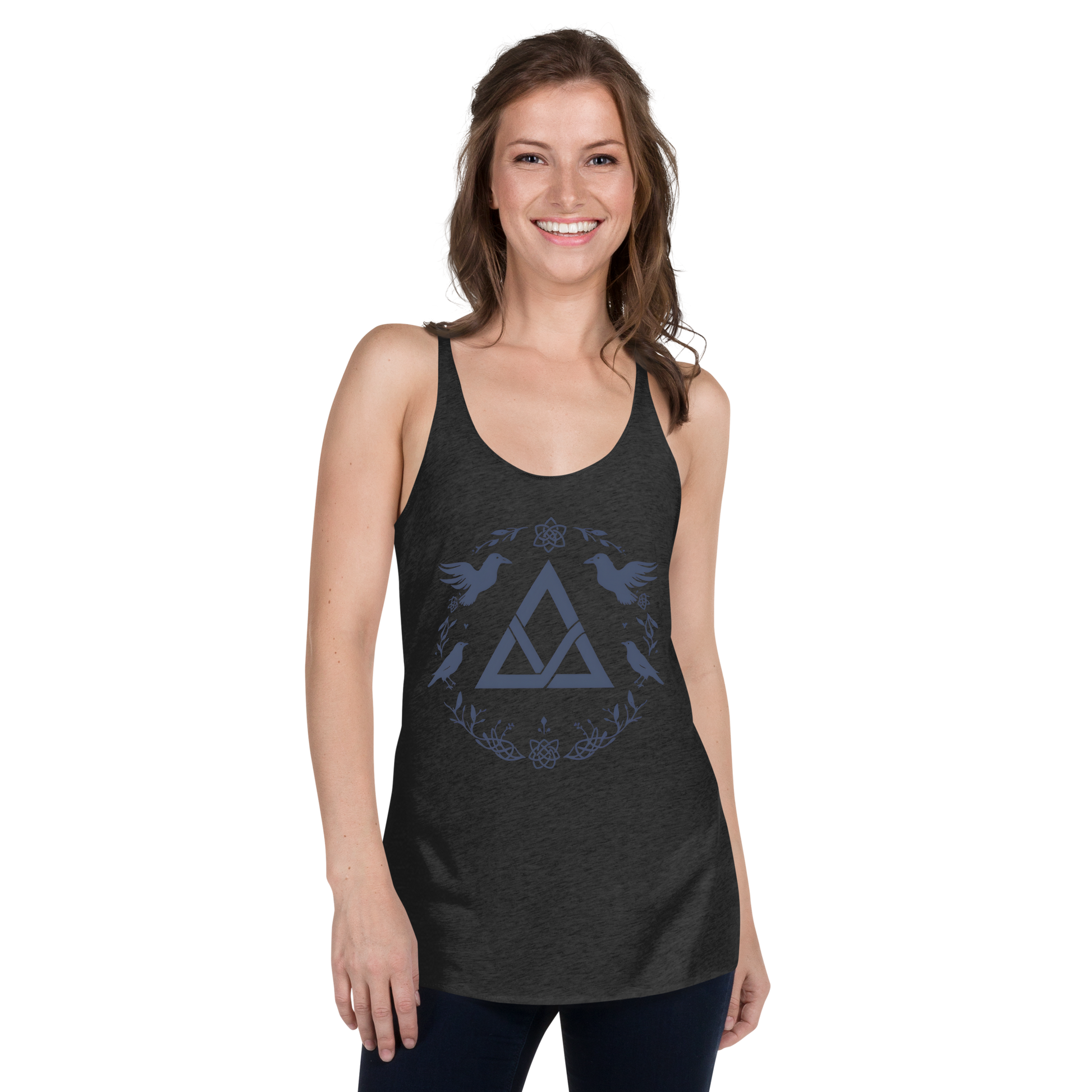 Valkyrie's legacy racerback tank with athletic Viking design